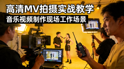 高清MV拍摄实战教学 - 音乐视频制作现场工作场景